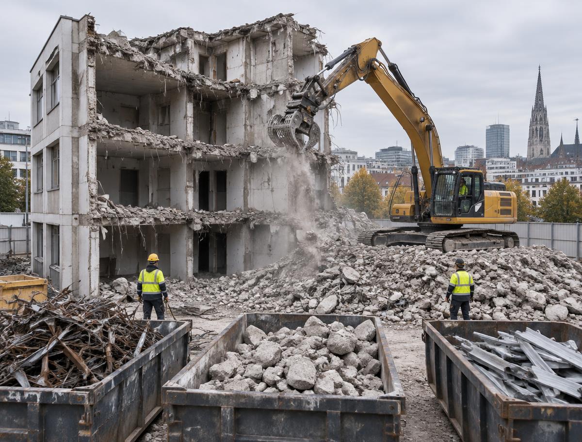 Selektiver Rückbau eines Gebäudes in Wien